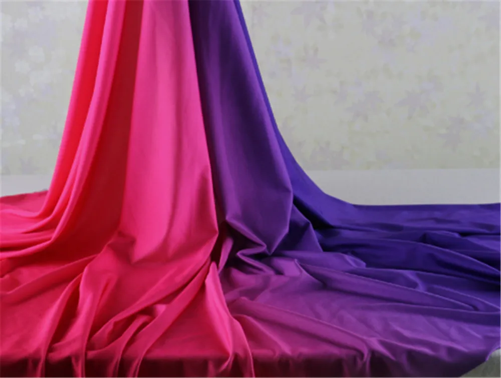 Спандекс ткань затененный градиентный материал для вечернего платья 4 способ стрейч материал для латинских одежды лайкра трикотажная ткань