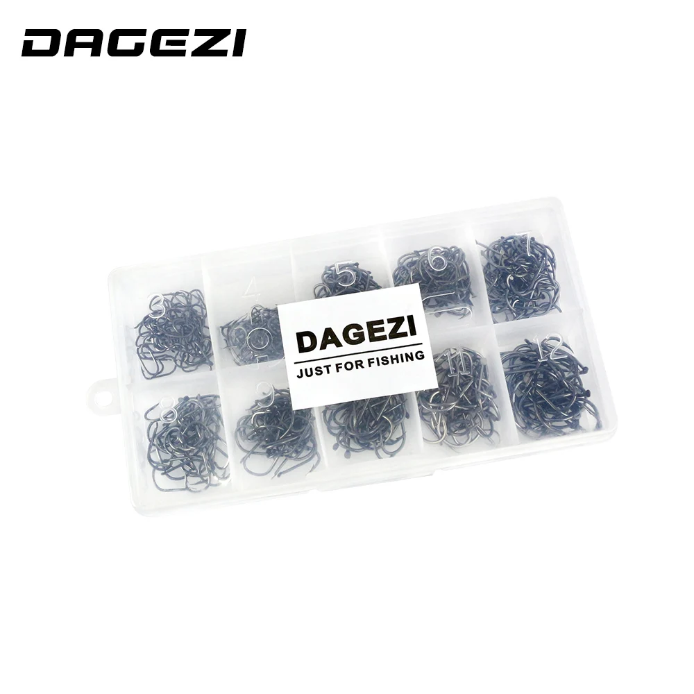 DAGEZI 500 шт./компл. 10 Размер #3 ~ 12 Высокоуглеродистая сталь для ловли карпа|carp fishing