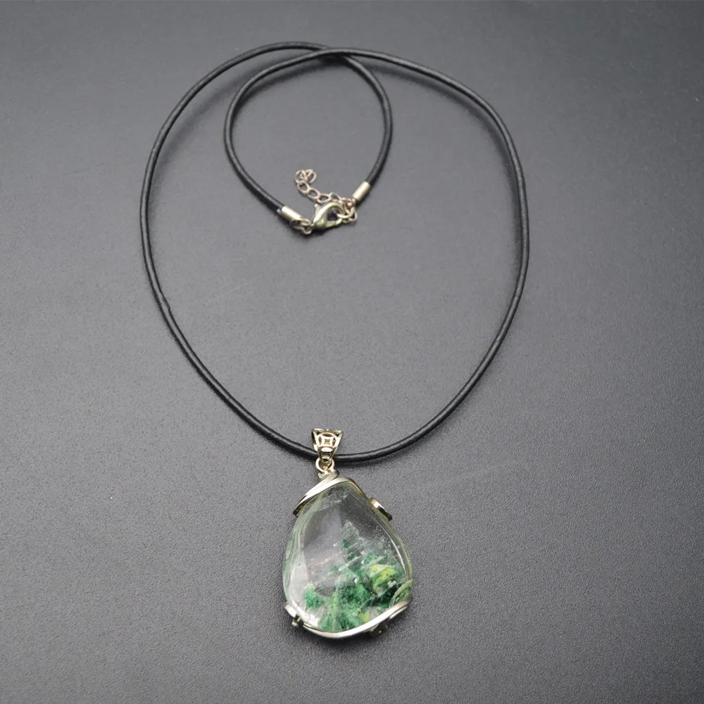 Buy Metal Frame Natural Green Phantom crystal Quartz