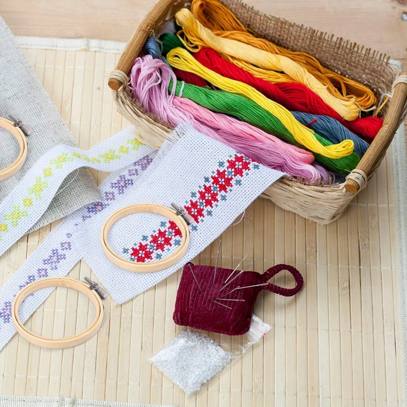 Online Heißer Verkauf 20 Stück 3 Zoll Bambus Stickerei Hoops Runde Holz Kreis Kreuz Stich Hoop Runde Ring Für Kunst Handwerk handlich Nähen