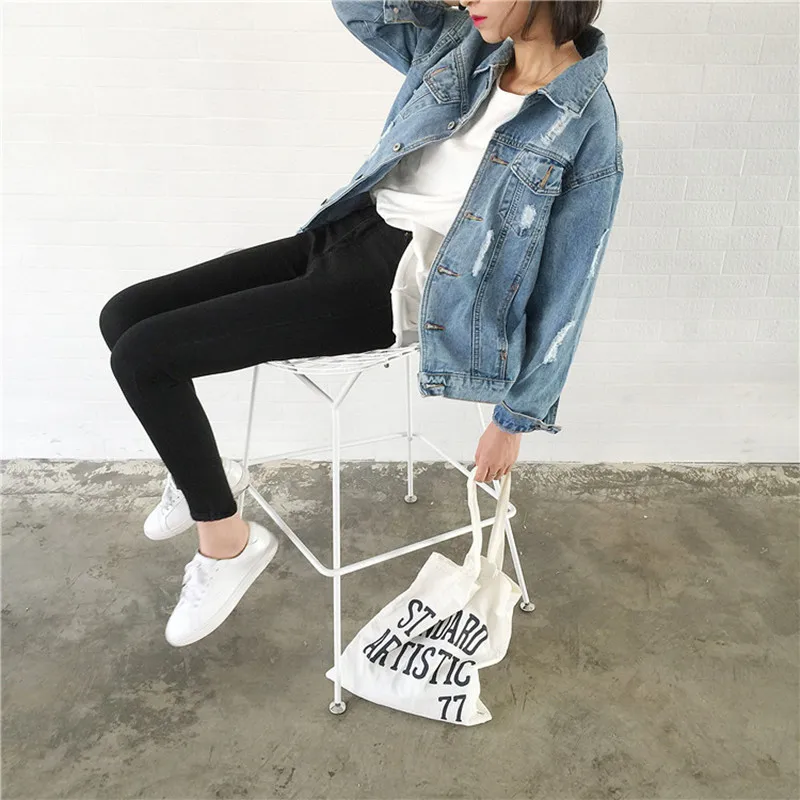 Greatest  Danjeaner Brand 2018 Women Basic Coat Denim Jacket Autumn Winter Plus Size Bomber Jacket For Women 