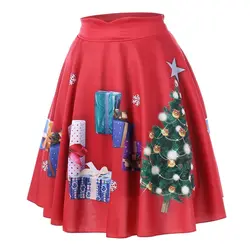 JAYCOSIN Новый 2018 для женщин s юбка мода повседневное Рождество Санта Flare Эластичный Высокая талия косплэй бальное платье 18OCT29