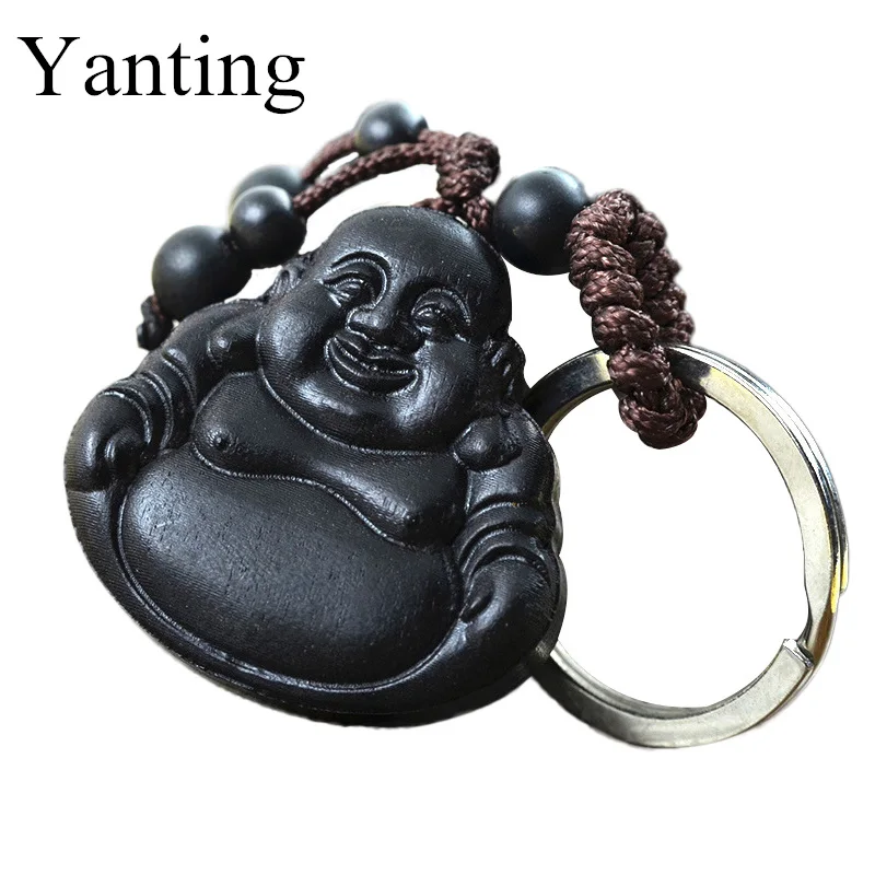 Buy Yanting smiling buddha keychain ebony wood key
