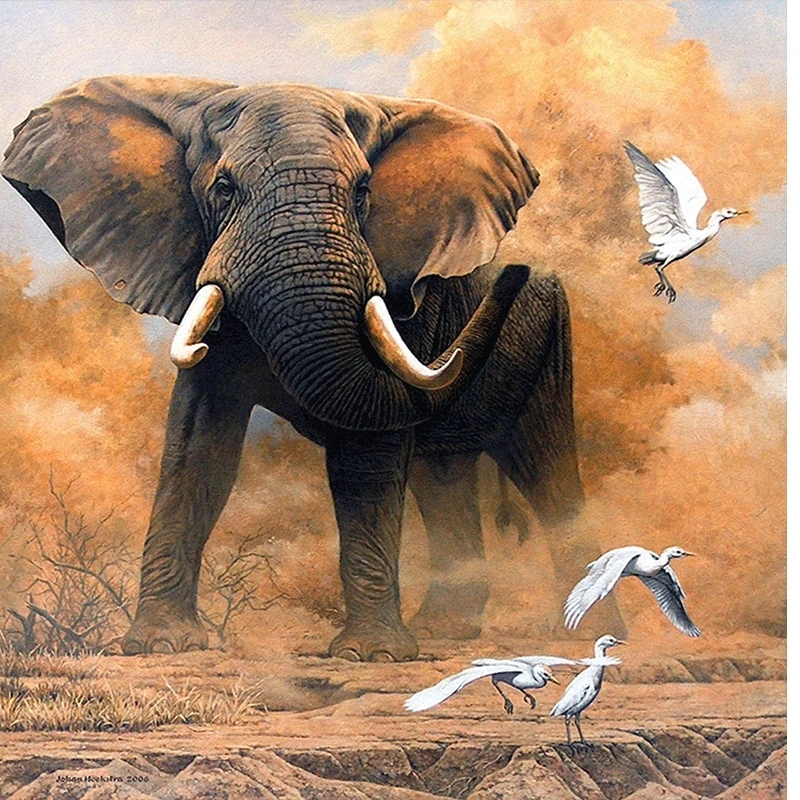 Full Square/round Diamond 5D DIY Painting Elephant Embroidery Cross Stitch Rhinestone Mosaic Home Decor | Дом и сад