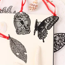DIY милые Kawaii черные бабочки перо металлические закладки для книги бумага творческие элементы прекрасный корейский канцелярский подарок пакет