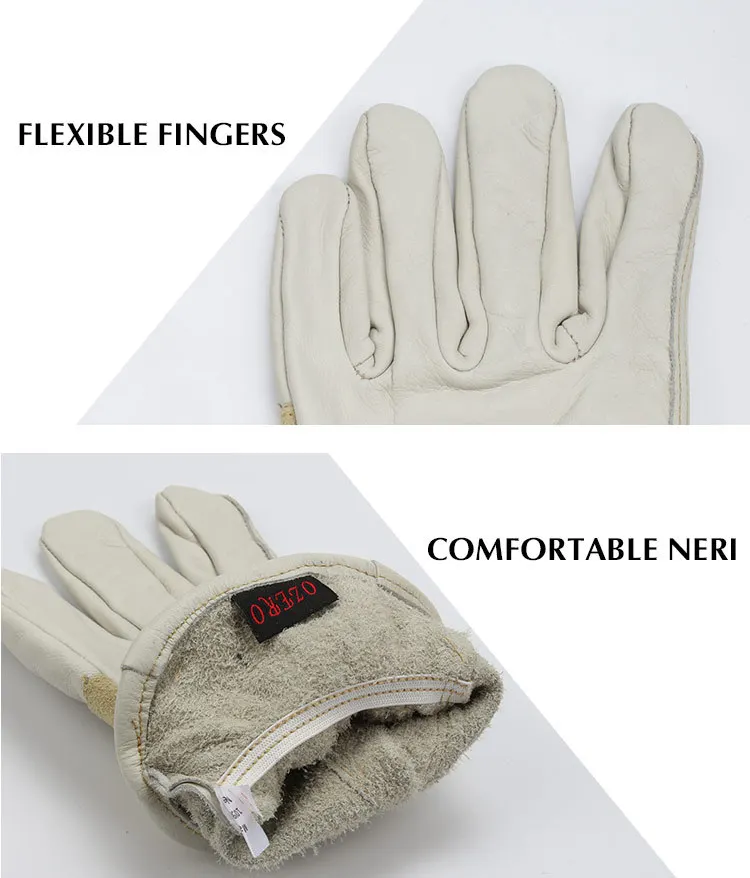 Cowhide layer gloves protective wear-resistant anti-skid mechanical industrial gloves labor insurance gloves for woman and man