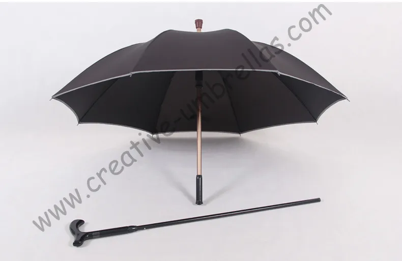 

Detachable unbreakable self-defense climbing alloy brass parasol fiberglass anti-skidding reflective crutch man's umbrellas