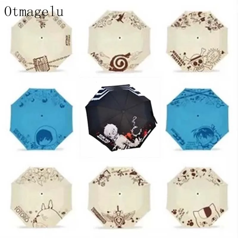 

Creative Anime Manga Folding Umbrella Kids Men Women UV Protection Sun Parasol Cute Outdoor Rainproof Wind Foldable Umbrellas