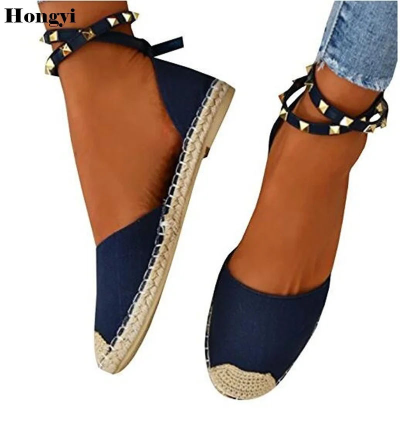 time and tru women's ankle strap espadrille flats