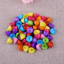 Fashion Colorful Straight Hole Beads 35pcs/Lot European No harm Acrylic Spacer Half Bead For DIY Jewelry Making Decoration