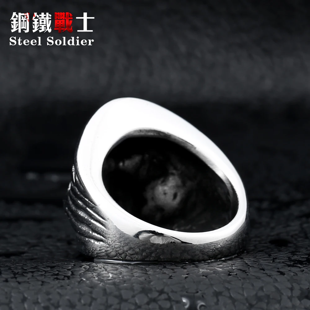 Стальное солдатское Винтажное кольцо с черепом смерти для мужчин, нержавеющая сталь, Фильм стиль, горячая Распродажа, ювелирные изделия с черепом