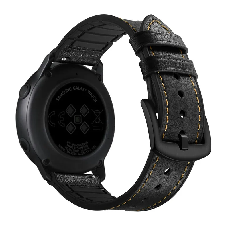 Кожаный + силиконовый браслет для samsung galaxy watch активный Ремешок Браслет из мягкой