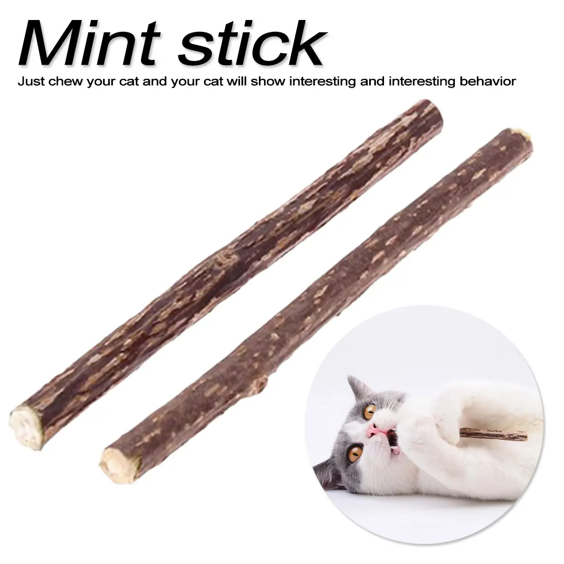 

2 pcs Pure Natural Catnip Pet Cat Toy Molar Toothpaste Branch Cleaning Teeth Cat Snacks Sticks Pet Supplies