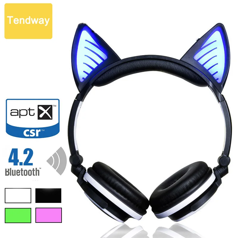 bilder für Katze Ohr Drahtlose bluetooth Kopfhörer mit Mikrofon Led Luminous Gaming Headset 4,2 CSR für computeror bilder für Katze Ohr Drahtlose bluetooth Kopfhörer mit Mikrofon Led Luminous Gaming Headset 4,2 CSR für computeror