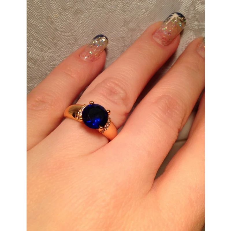 Yunkingdom 6 цветов круглые кольца с кубическим цирконием и кристаллами для женщин, модные ювелирные изделия для костюма, Женское кольцо