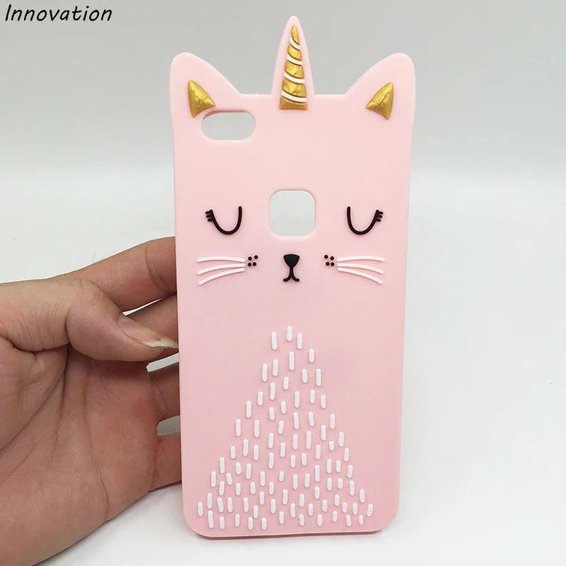 

Pink Cartoon Beard Cat Case For Huawei P8 Lite 2017 Cute Silicone Cover Soft Coque For Huawei P10 Lite Capa For Huawei P Smart