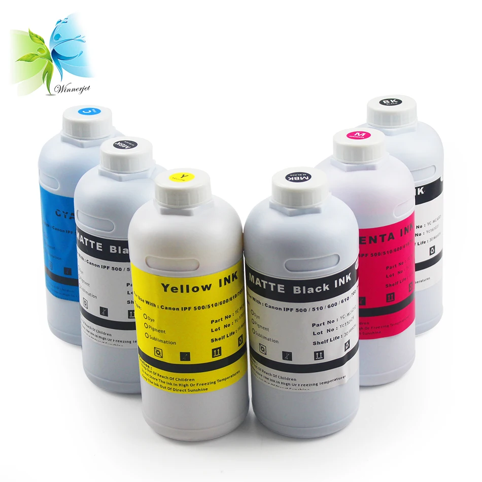 

Winnerjet 1000ml Water Based Pigment/dye Ink for Canon 500 510 600 610 700 710 printer+Empty refill ink cartridge