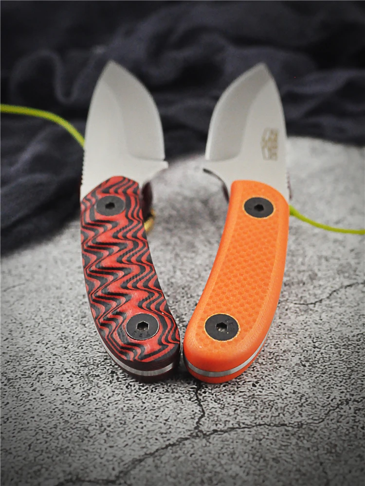 PSRK HOT SALE 440C Steel G10 Handle 59HRC Engraved Fixed Knife Outdoor Small Fixed Blade Small Neck Knife Gift EDC Tool Knives