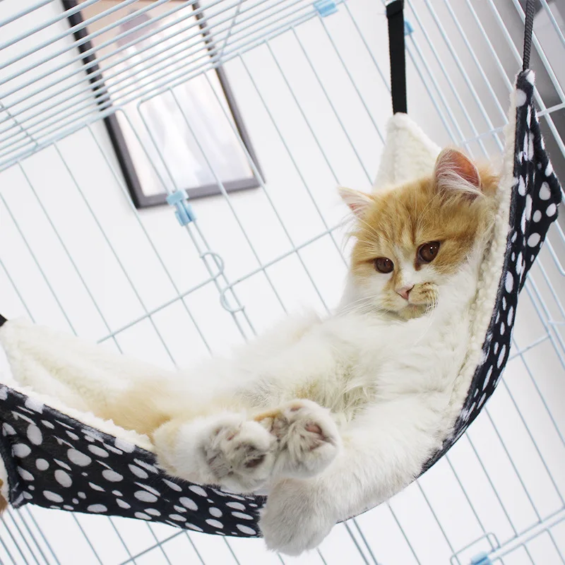 

Cartoon 1PCS Cat Hammock Bed Dual-sided Using Warm Hanging Cat Bed Mat Soft Plush Pet Kitten Cage Bed Cover Cushion Dropshipping