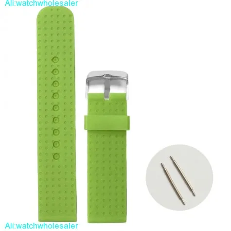 22mm Green Apple Color Silicone Jelly Rubber Unisex Watch Band Strap WB1074X22JB