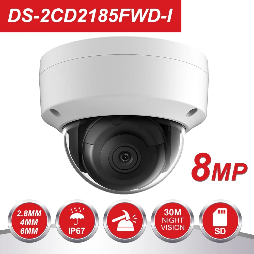 

HIK English version 8MP POE IP Camera DS-2CD2185FWD-I Outdoor HD 8 Megapixel Network IR Security Dome Camera H.265+ SD Card Sot