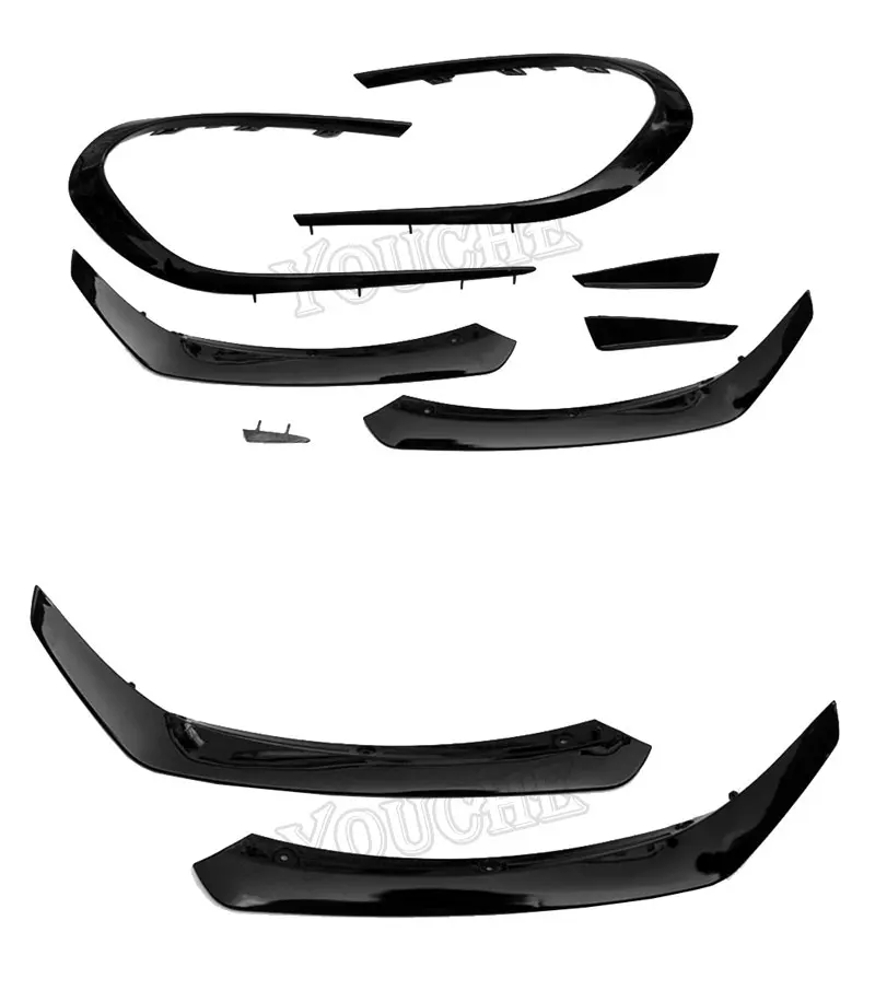 W117 Facelift Front Bumper Lip with Splitters Canards for Mercedes CLA Class C117 CLA180 CLA200 CLA250 CLA45 AMG
