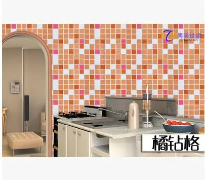 Масляные наклейки для кухни, мозаика, липкие обои из ванной комнаты, туалет, высокотемпературная Керамическая плитка, обои зернисто-407z - Цвет: 6