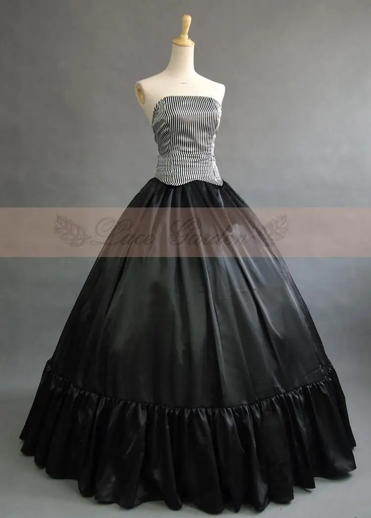 Бордовое и черное хлопковое бальное платье Southern Belle в викторианском стиле