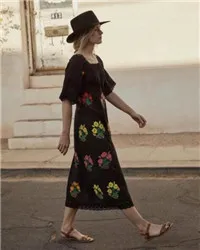 Богемное однобортное платье на пуговицах с цветочной вышивкой, Пляжное праздничное платье, женские длинные платья на шнуровке с v-образным вырезом и бантом
