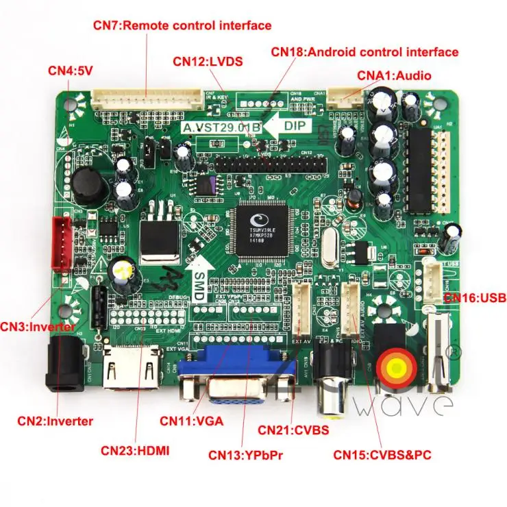 

HDMI VGA CVBS Audio USB Controller Board Driver Board For LP156WH1 15.6" Inch TFT 1366x768