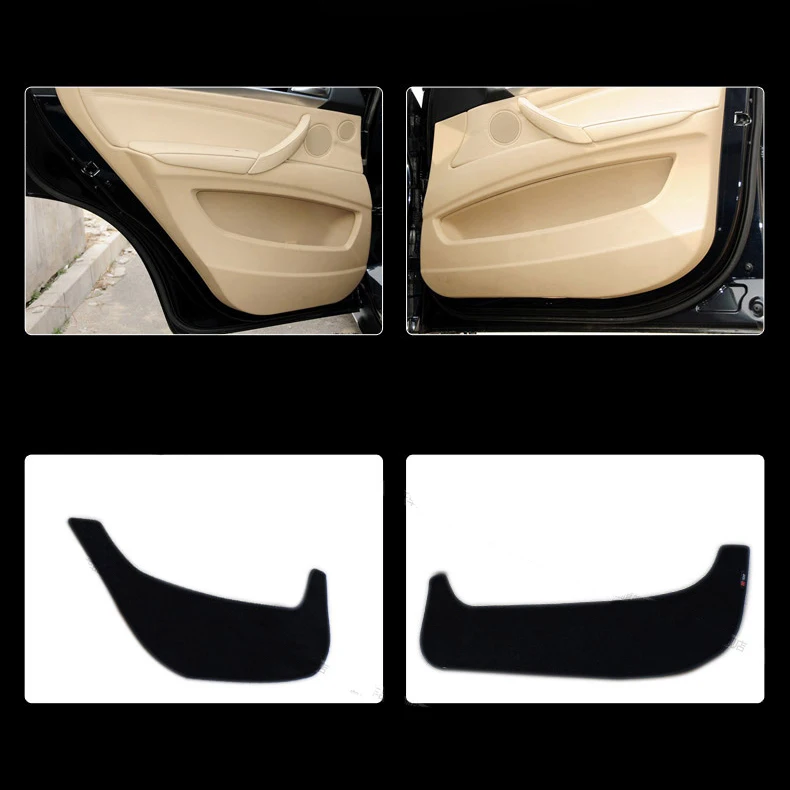 

4pcs Fabric Door Protection Mats Anti-kick Decorative Pads For BMW X5/X6