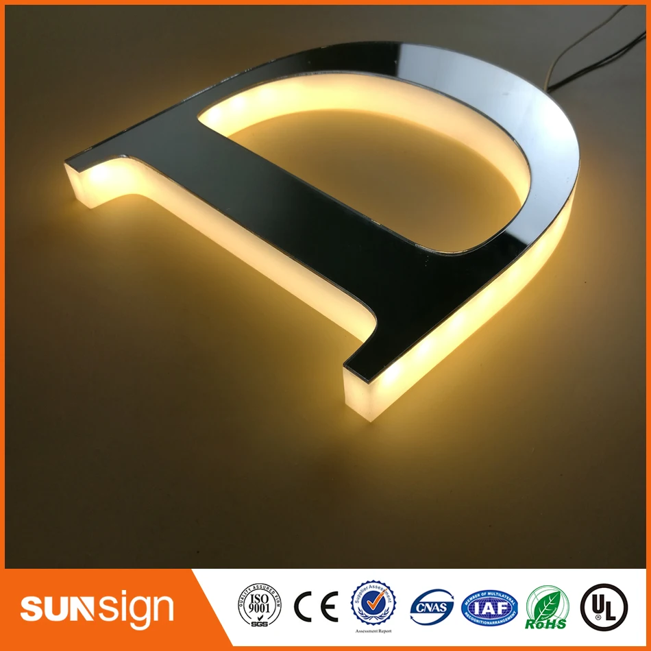 

Metal faces acrylic led backlit letters