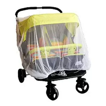 

Newborn Twin Stroller Mosquito Net Baby Buggy Pram Protector Fly Midge Insect Bug Cover Infants Twin Pushchair Net Bar