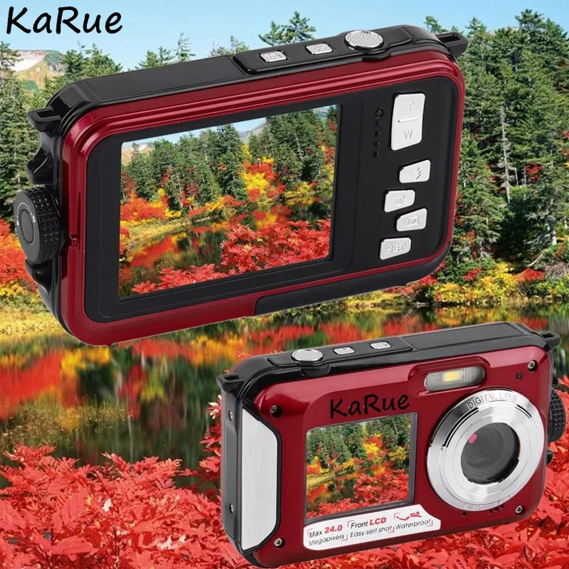 Karue H268 экран s водонепроницаемая цифровая камера 2 7 дюйма TFT двойной Цифровая 24MP Max