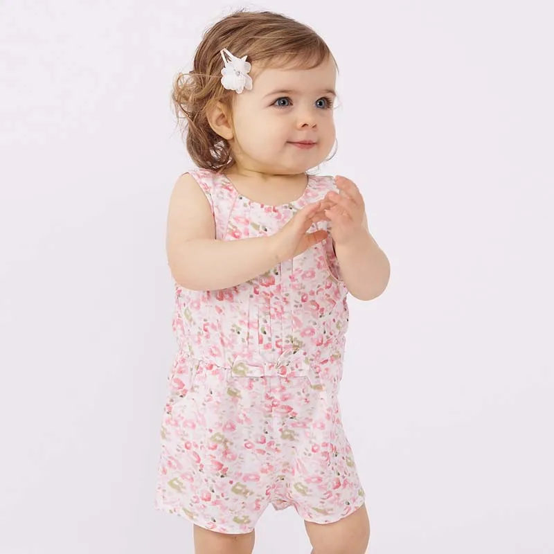 Dave bella/милый комбинезон с цветочным принтом для новорожденных девочек; детская одежда; детские комбинезоны; DB7312