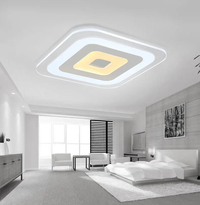 Ультра-тонкие акриловые современные квадратные светодиодные потолочные светильники для гостиной спальни lamparas de techo colgante светодиодные потолочные светильники