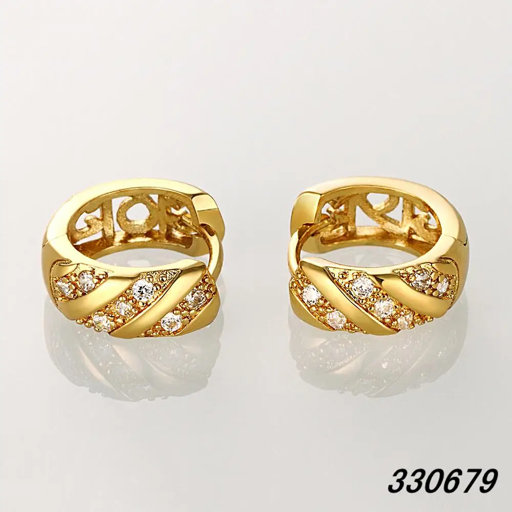 gold plating hoop earrings Fashion High Quality zircon earringsin Hoop