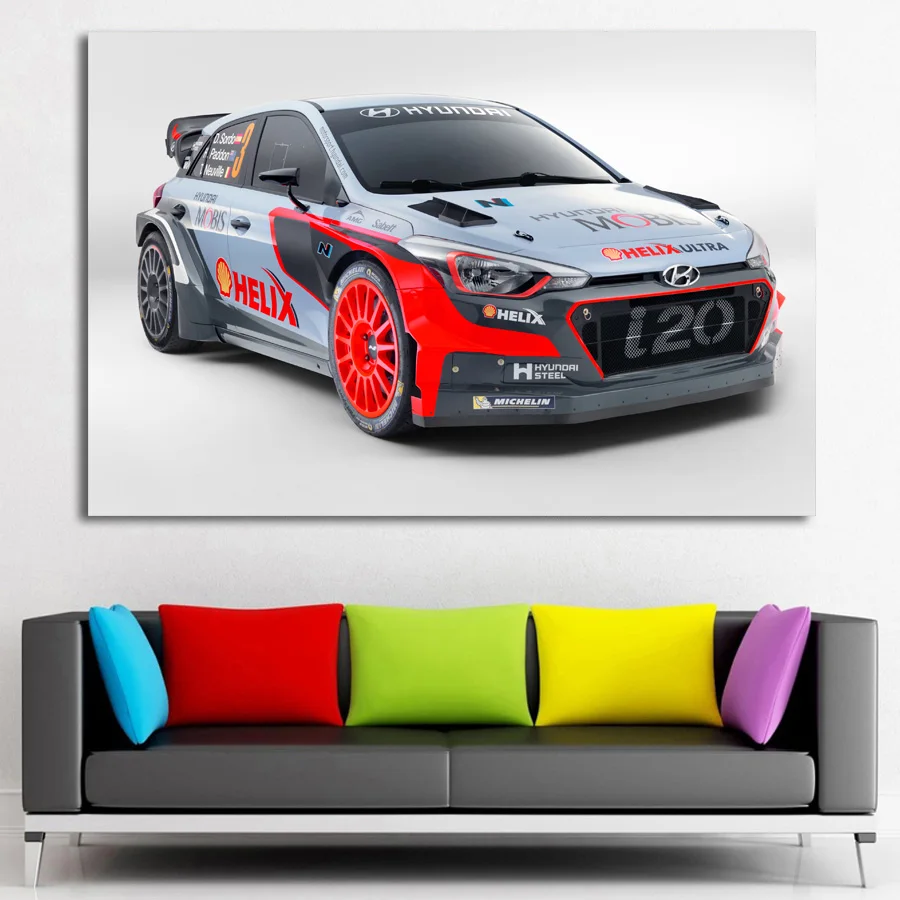 Спортивный автомобиль hyundai i20 WRC гоночные автомобили плакат холст художественные принты настенные картины для декора гостиной