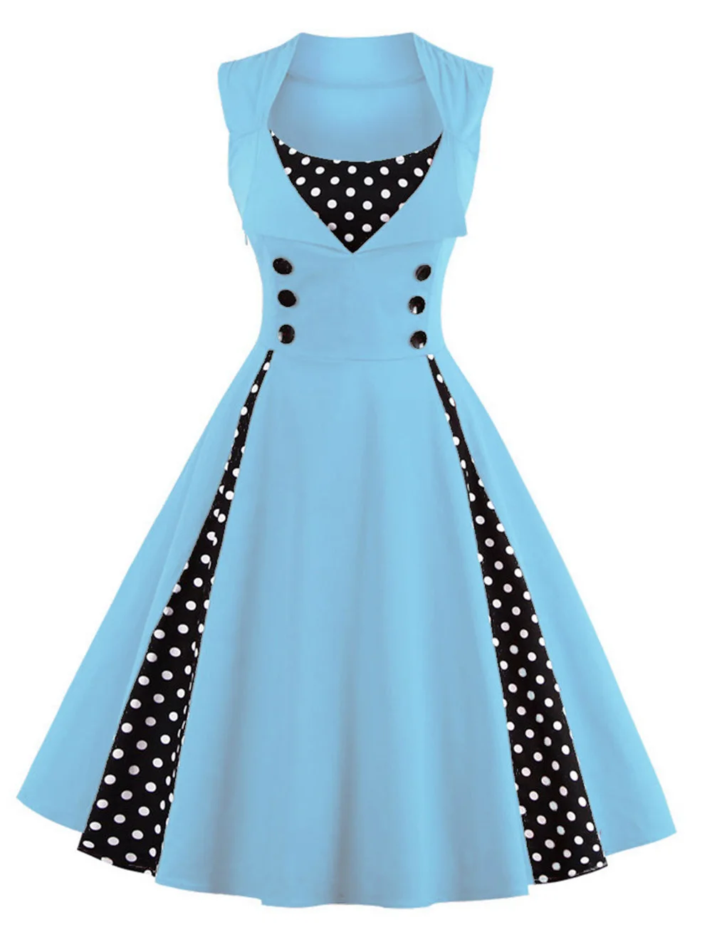 Women Polka Dot Summer Dress-13