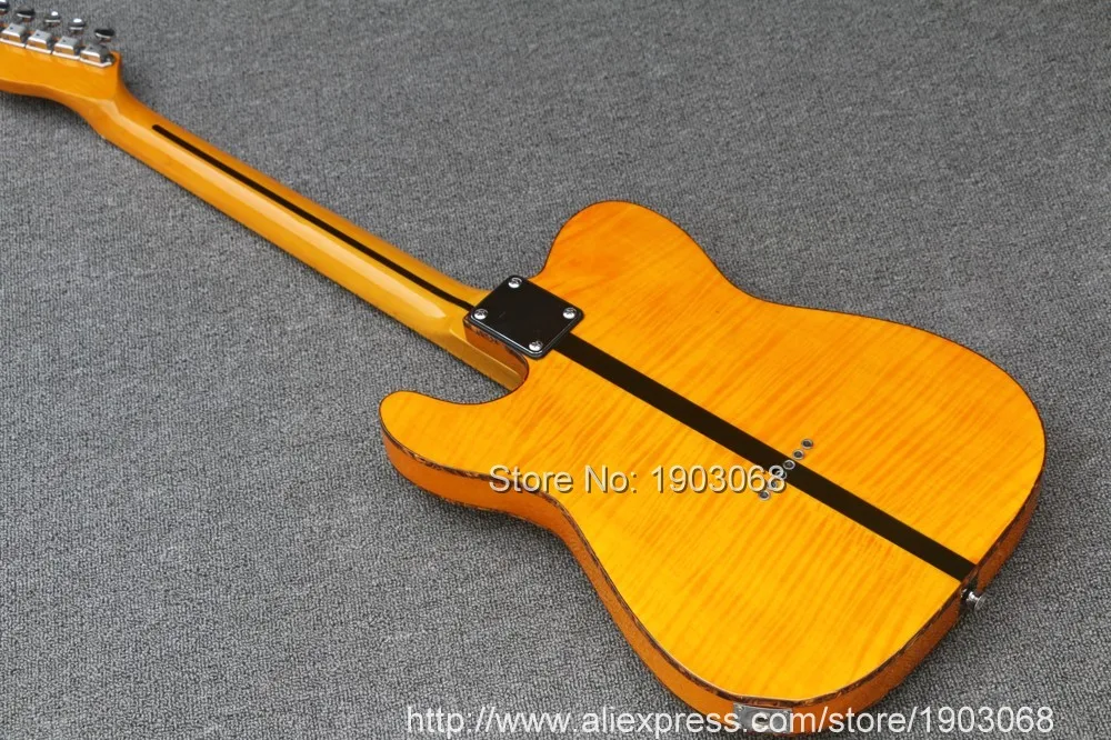 Высокое качество custom shop TL электрогитара Двойной Тигр Пламя клен Топ гитара