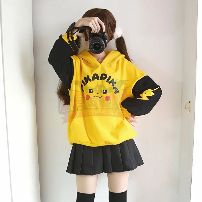 Pokemon Sun Moon pikachu coat jacket top yellow hoodies