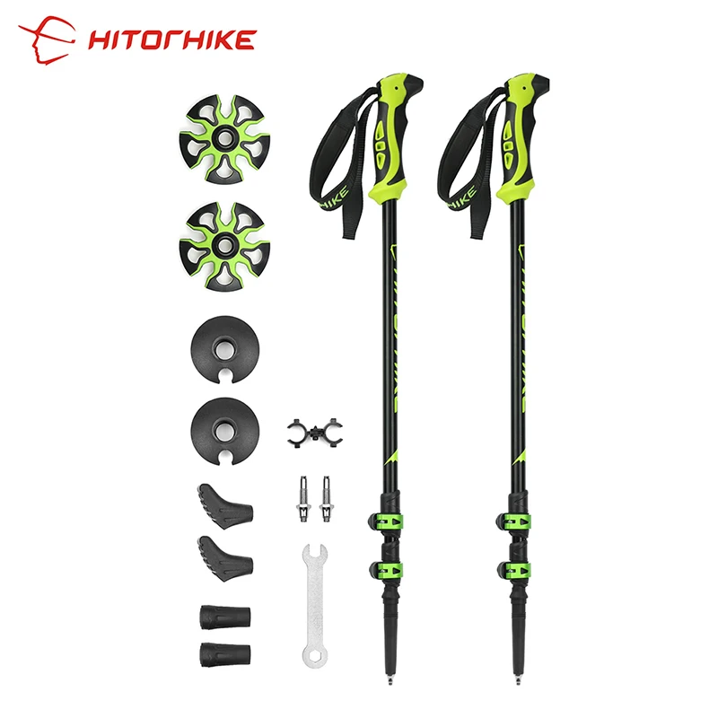 Comprar Hitorhike para bastones nórdicos camping senderismo ultraligero ajustable telescópico bastón de Trekking walking nueva llegada