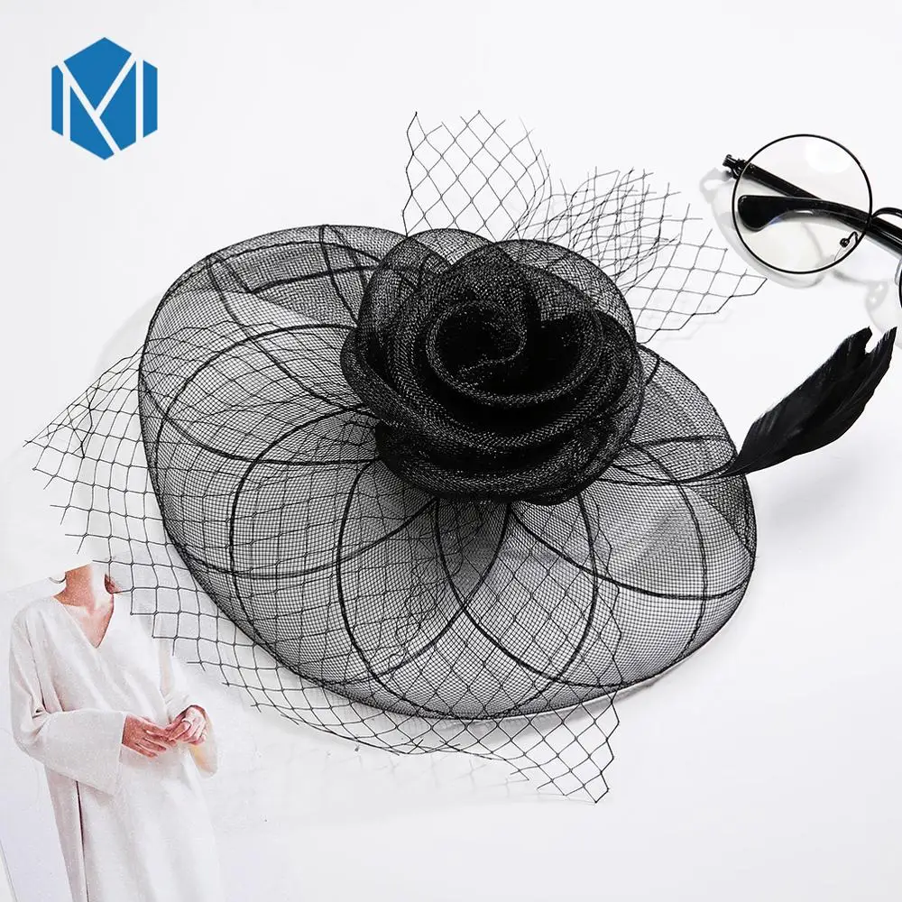 

New Fashion Party Prom Hair Accessories Women Elegant Temperament Club Hair Clips Feather Mesh Decoration Pins