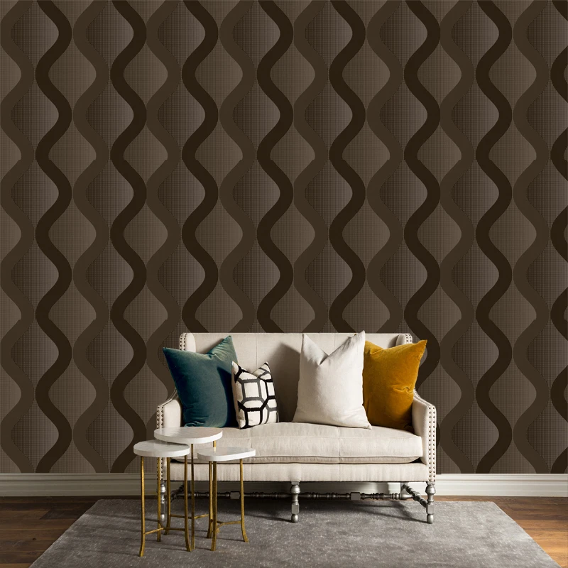 Modern 3D Embossed Washable Vinyl Wallpaper Home Decor PVC Living Room