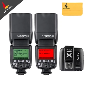 

Free Shipping DHL or Fedex ! 2*Godox V860II-C E-TTL II Wireless 2.4G Camera Flash 9+ X1T-C Trigger Kit for Canon with Battery