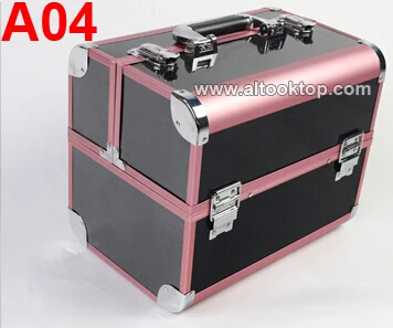 

17 colors Abs+aluminum cosmetic case professional suitcase box easy take beauty tools makeup organizer bag Maleta De Maquiagem