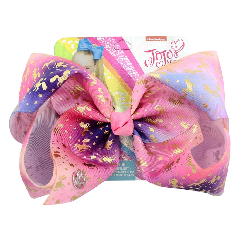 

1Pcs 8" Large Grosgrain Ribbon Rainbow Striped Dots Hair Bow Hairpin For Kids Girls Fashion Boutique Handmade Hair Accessories