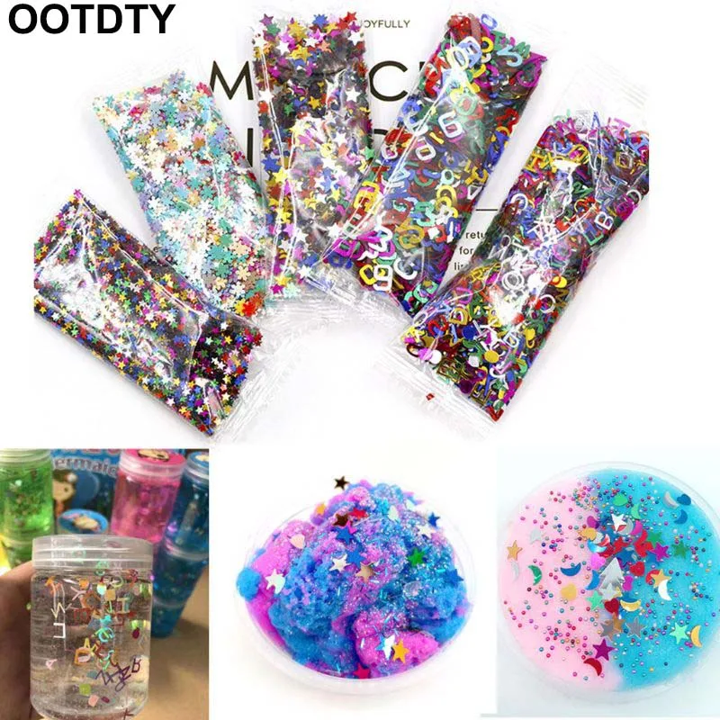 

Sequin Glitter Filler Toys Slime Beads For Fluffy Foam Slime Lizun Modeling Clay Playdough DIY Slime Accessories Christmas Gifts