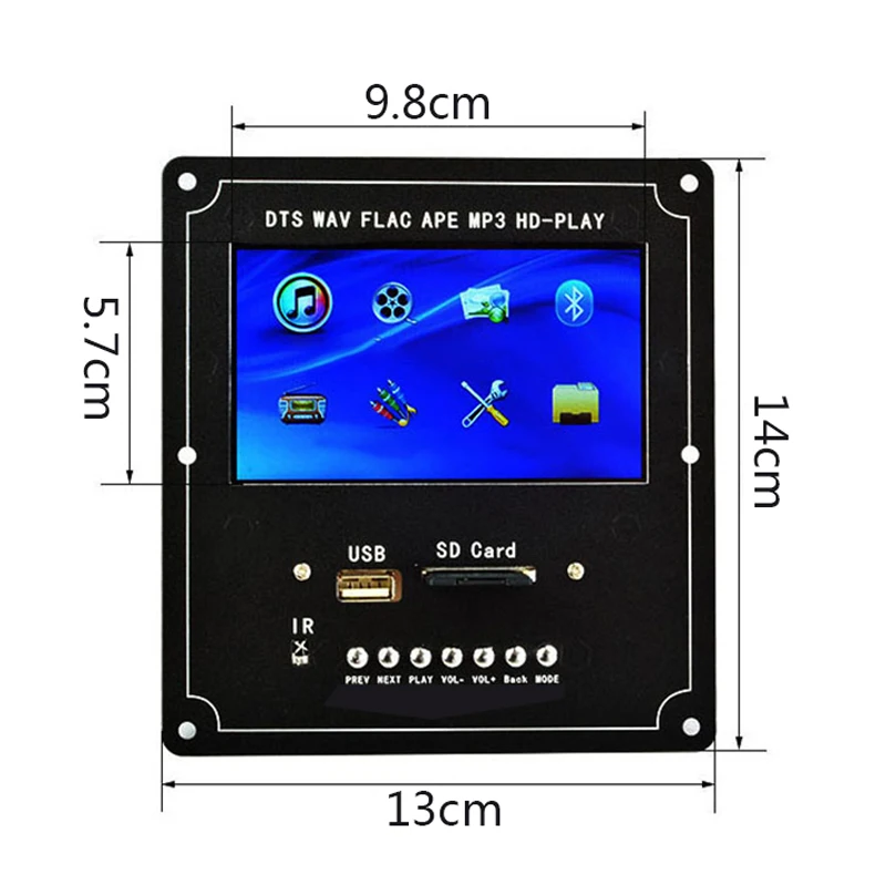 DTS модуль Bluetooth без потерь беспроводной аудио видео декодер ЖК-экран MP4/MP5 HD видео APE/WAV/MP3 декодирующая плата