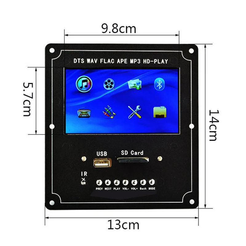  Dts Lossless Modulo Bluetooth Senza Fili Audio Decoder Video Schermo Lcd MP4/MP5 Hd Video Ape/Wav/M